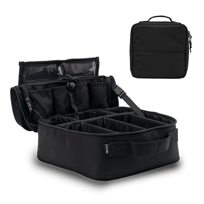 Travel Makeup Organizer with Fold-Back Lid