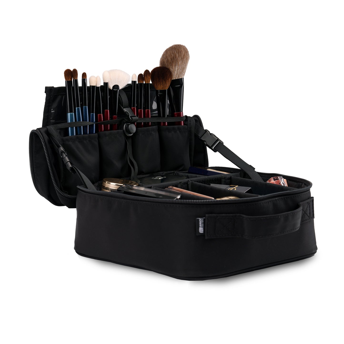 Travel Makeup Organizer with Fold-Back Lid